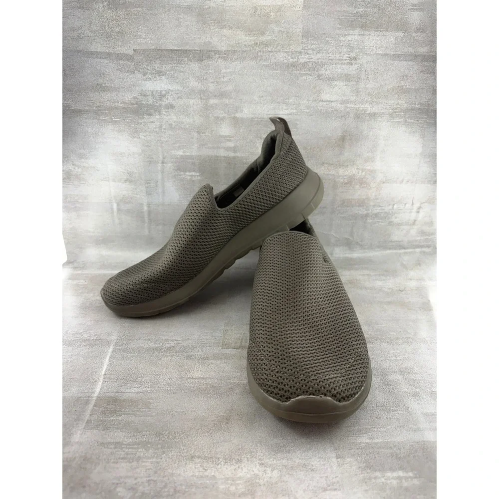 Skechers Go Walk Max Men Sz 9.5 Khaki Olive Mesh Slip On Walking Shoes 54600 KHK